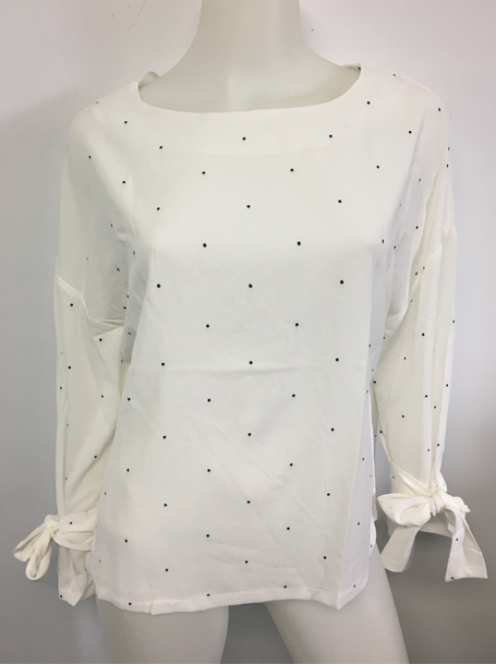 BLOUSE M.L. PETITS POIS ATTACHE MANCHE